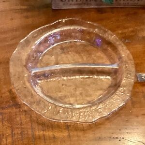 Unique Hand Blown Glass Serving Divided Plate